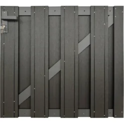 Hot C-Wood Tuinhek met poort set composiet Stijl antraciet met antraciet aluminium frame (4,88 mtr)