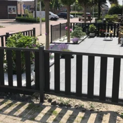 C-Wood Tuinhek set composiet antraciet Design met antraciet alu frame (3,81 mtr)