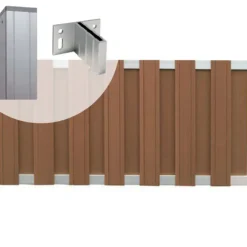 C-Wood Tuinhek set composiet Stijl bruin met blank aluminium frame (5,68 mtr)