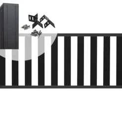 Best C-Wood Tuinhek set composiet antraciet Design met antraciet alu frame (7,54 mtr)