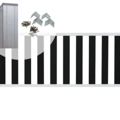 C-Wood Tuinhek set composiet antraciet Design met blank alu frame (3,81 mtr)