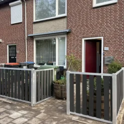 C-Wood Tuinhek set composiet antraciet Design met blank alu frame (7,54 mtr)