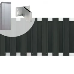 Clearance C-Wood Tuinhek set composiet Stijl antraciet met blank aluminium frame (5,68 mtr)