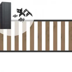 Online C-Wood Tuinhek set composiet bruin gevlamd Design met antraciet alu frame (3,81 mtr)