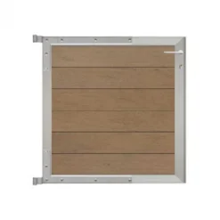 Best C-Wood Tuinpoort aluminium blank frame Mix & Match - composiet bruin gevlamd (90 x 90 cm)