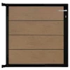 New C-Wood Tuinpoort aluminium zwart frame Modular - composiet bruin gevlamd (90 x 90 cm)