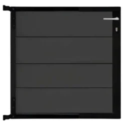 New C-Wood Tuinpoort aluminium zwart frame Modular - composiet antraciet (90 x 90 cm)