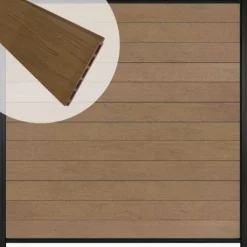 Hot C-Wood Zelfbouw schutting composiet Mix & Match bruinvlam - zwart alu accessoires (180 x 180 cm)