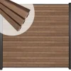 Online C-Wood Zelfbouw schutting composiet Rhombus Triple bruin gevlamd - antraciet alu acc (180 x 180 cm)