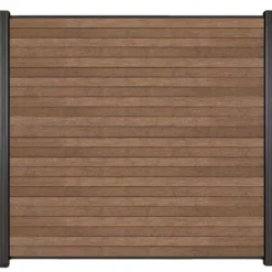 Online C-Wood Zelfbouw schutting composiet Rhombus Triple bruin gevlamd - antraciet alu acc (180 x 180 cm)
