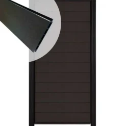 Online C-Wood Zelfbouw schutting composiet Mix & Match antraciet - zwart alu accessoires (90 x 180 cm)