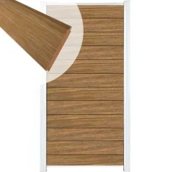 C-Wood Zelfbouw schutting hardhout Mix & Match Thermo Fraké - wit alu accessoires (90 x 180 cm)