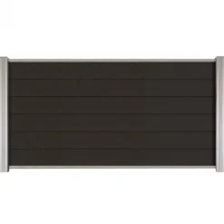 Clearance C-Wood Zelfbouw schutting composiet Mix & Match antraciet - blank alu accessoires (180 x 90 cm)