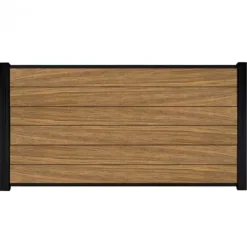 Best C-Wood Zelfbouw schutting hardhout Mix & Match Thermo Fraké - zwart alu accessoires (180 x 90 cm)