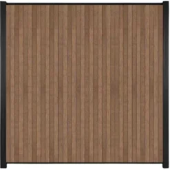 C-Wood Zelfbouw schutting verticaal Rhombus Triple bruin gevlamd - zwart alu accessoires (170 x 180 cm)