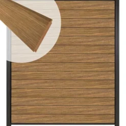 Best C-Wood Zelfbouw schutting hardhout Mix & Match Thermo Fraké - antraciet alu accessoires (180 x 200 cm)