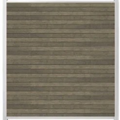 Hot C-Wood Zelfbouw schutting composiet Rhombus Double grijs - wit alu accessoires (180 x 200 cm)