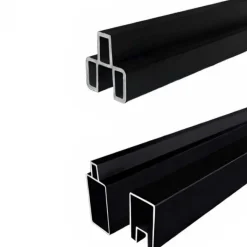 C-Wood Zelfbouw schutting composiet Modular co-ex grijs - zwart alu accessoires (180 x 97 cm)