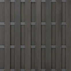 Hot C-Wood Zelfbouw schutting composiet Bari antraciet met antraciet alu accessoires (180 x 180 cm)