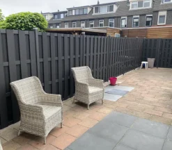 Hot C-Wood Zelfbouw schutting composiet Bari antraciet met antraciet alu accessoires (180 x 180 cm)