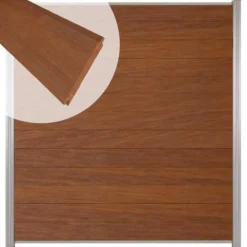 Best C-Wood Zelfbouw schutting hardhout Mix & Match Bamboe - blank alu accessoires (180 x 200 cm)