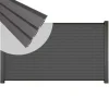 Clearance C-Wood Zelfbouw schutting composiet Rhombus Triple rock grey - antraciet alu accessoires (180 x 90 cm)