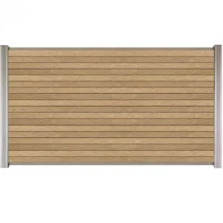 New C-Wood Zelfbouw schutting composiet Rhombus Triple teak - blank alu accessoires (180 x 90 cm)