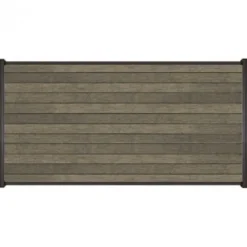 Clearance C-Wood Zelfbouw schutting composiet Rhombus Double grijs - zwart alu accessoires (180 x 90 cm)