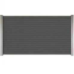 Clearance C-Wood Zelfbouw schutting composiet Rhombus Triple rock grey - blank alu accessoires (180 x 90 cm)