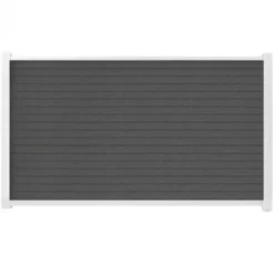 C-Wood Zelfbouw schutting composiet Rhombus Triple rock grey - wit alu accessoires (180 x 90 cm)