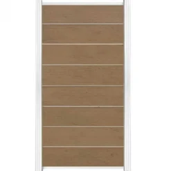 Outlet C-Wood Zelfbouw schutting composiet Modular bruin gevlamd - wit alu accessoires (90 x 180 cm)