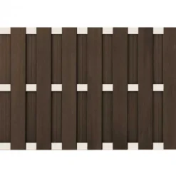 Outlet C-Wood Zelfbouw schutting composiet Bari donkerbruin met blank alu accessoires (180 x 123 cm)