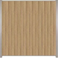 Clearance C-Wood Zelfbouw schutting verticaal Rhombus Triple teak - blank alu accessoires (170 x 180 cm)