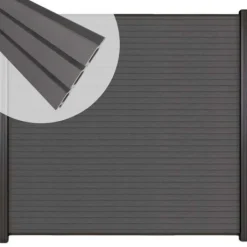 Clearance C-Wood Zelfbouw schutting composiet Rhombus Triple rock grey - antraciet alu accessoires (180 x 180 cm)