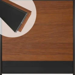 Outlet C-Wood Zelfbouw schutting hardhout Mix & Match Bamboe / antraciet - antraciet alu accessoires (180 x 180 cm)