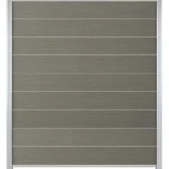 Best C-Wood Zelfbouw schutting composiet Modular co-ex grijs - blank alu accessoires (180 x 200 cm)