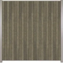 Best C-Wood Zelfbouw schutting verticaal Rhombus Double grijs - blank alu accessoires (170 x 180 cm)