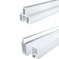 New C-Wood Zelfbouw schutting composiet Modular co-ex grijs - wit alu accessoires (90 x 180 cm)