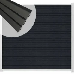 Outlet C-Wood Zelfbouw schutting composiet Rhombus Triple antraciet - wit alu accessoires (180 x 180 cm)