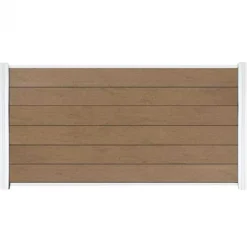 Clearance C-Wood Zelfbouw schutting composiet Mix & Match bruinvlam - wit alu accessoires (180 x 90 cm)