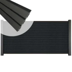 C-Wood Zelfbouw schutting composiet Rhombus Triple antraciet - antraciet alu accessoires (180 x 90 cm)