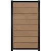 Discount C-Wood Zelfbouw schutting composiet Modular teak - zwart alu accessoires (90 x 180 cm)