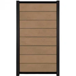 Discount C-Wood Zelfbouw schutting composiet Modular teak - zwart alu accessoires (90 x 180 cm)