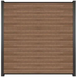 New C-Wood Zelfbouw schutting composiet Rhombus Triple bruin gevlamd - antraciet alu acc (180 x 200 cm)