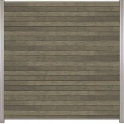 Hot C-Wood Zelfbouw schutting composiet Rhombus Double grijs - blank alu accessoires (180 x 180 cm)