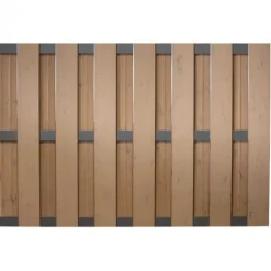 Best C-Wood Zelfbouw schutting composiet Bari bruin gevlamd met antraciet alu accessoires (180 x 123 cm)