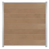 New C-Wood Zelfbouw schutting composiet Modular teak - blank alu accessoires (180 x 180 cm)