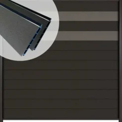 Sale C-Wood Zelfbouw schutting composiet Mix & Match antraciet - antraciet alu accessoires (180 x 180 cm)