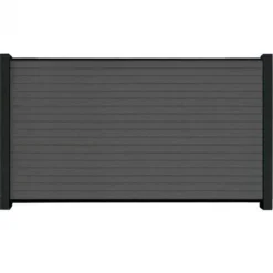Outlet C-Wood Zelfbouw schutting composiet Rhombus Triple rock grey - zwart alu accessoires (180 x 90 cm)