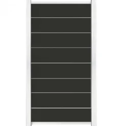 Online C-Wood Zelfbouw schutting composiet Modular antraciet - wit alu accessoires (90 x 180 cm)